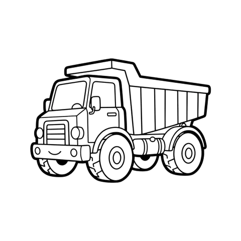Dump Truck free vehicles coloring page line art