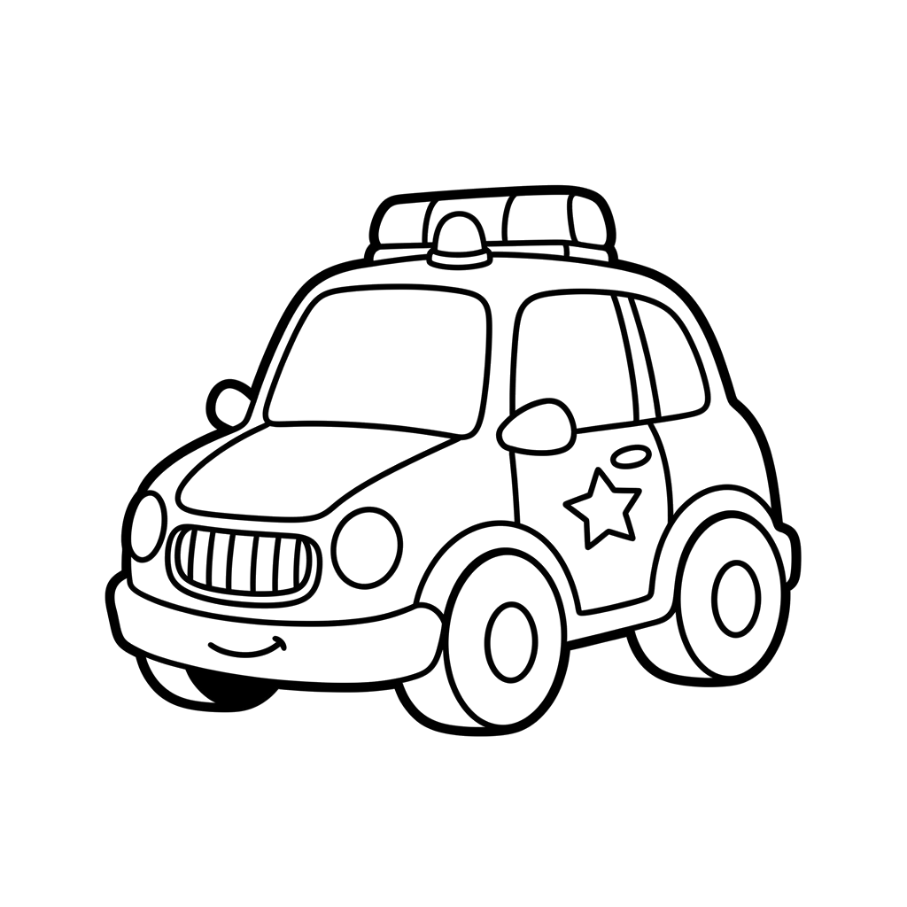 Police Car free vehicles coloring page line art