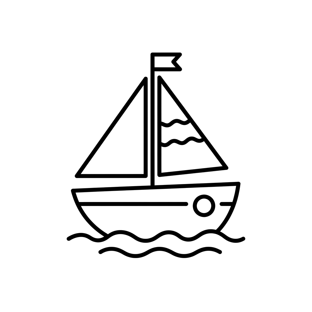 Sailboat free vehicles coloring page line art