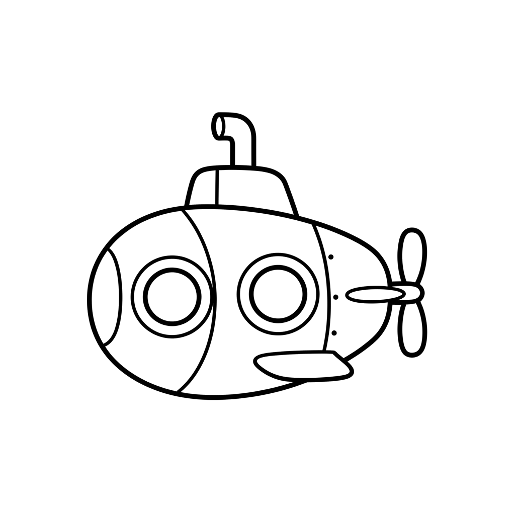 Submarine free vehicles coloring page line art